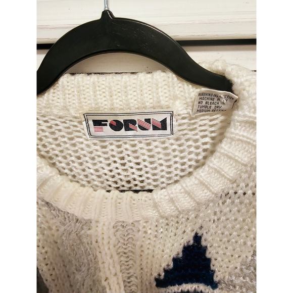 Vintage Oversized Knit Geometric Design Sweater by Forum - Size M - Picture 2 of 7